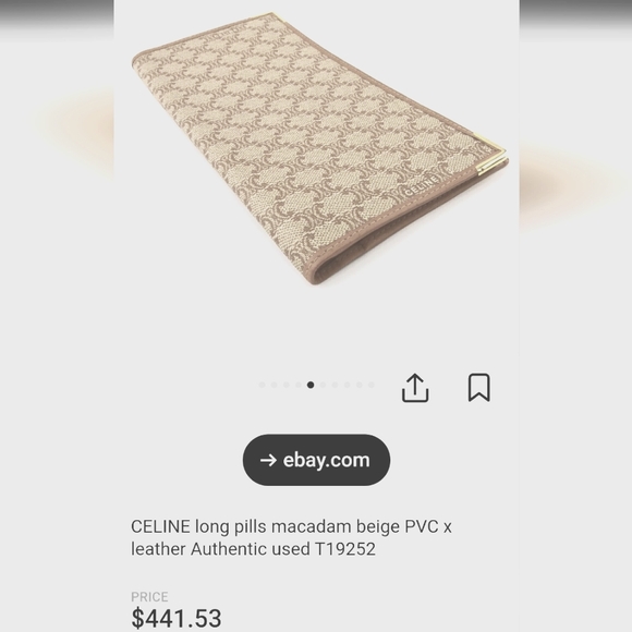 ⭐️Celine Long Macadam Pattern Cream, Beige, & Gold Billfold ⭐️Under Restoration - Picture 3 of 3